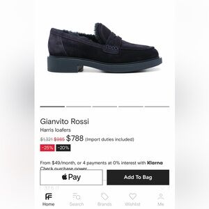 Gianvito Rossi Black Harris Loafers